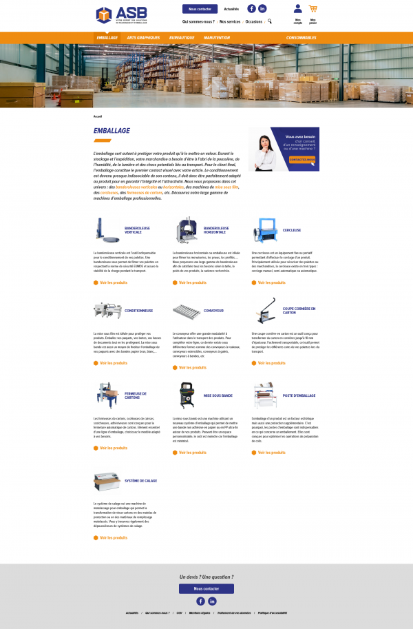 Page de présentation de produits Page de présentation de produits