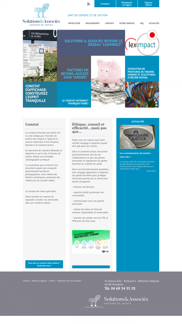 La page d'accueil, page composite, présente la structure, ses actions et son actualité La page d'accueil, page composite, présente la structure, ses actions et son actualité